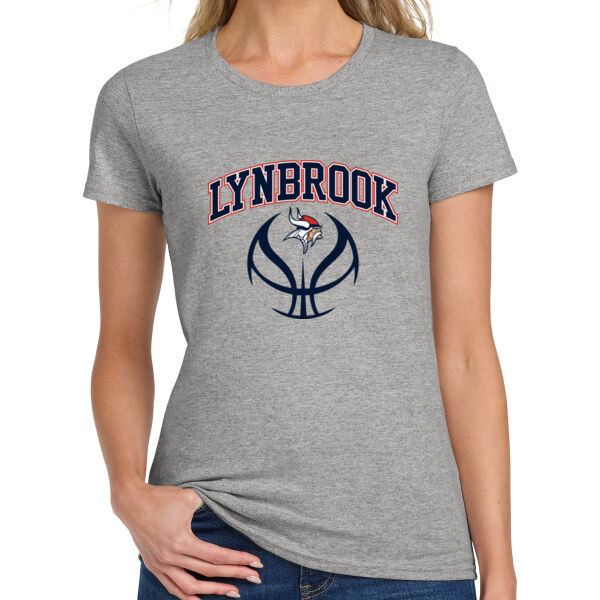 Lynbrook Basketball - Ladies Heavy Cotton 100% Cotton T Shirt Thumbnail